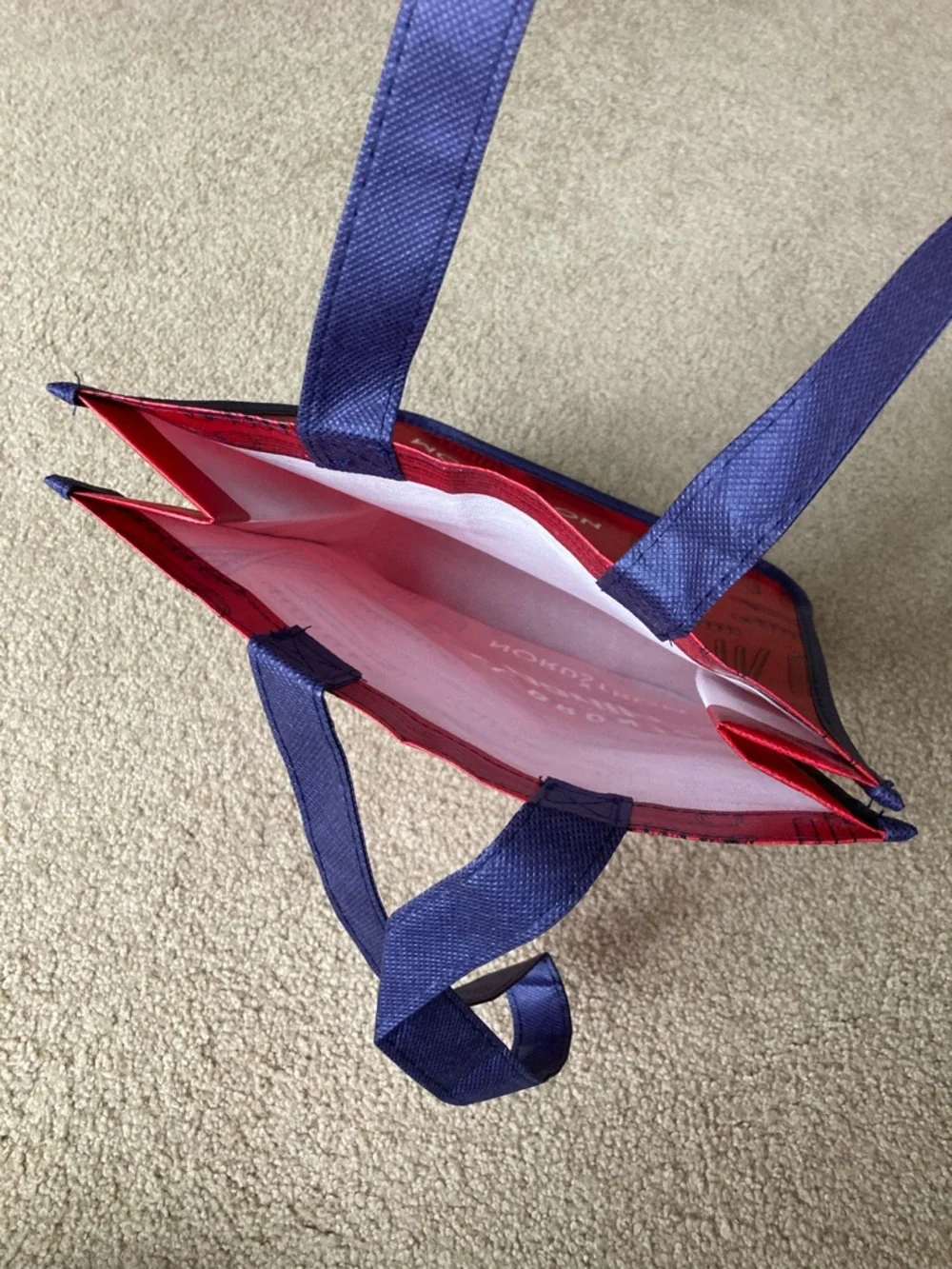 Nordstrom Barilla x Al Bronzo branded Reusable Tote 9.5”x12” - Red & Navy